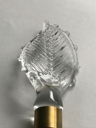 Aladdin Lamp Finial Rare Turning Leaf Clear Glass Gathering 2004 Limited Edition 2