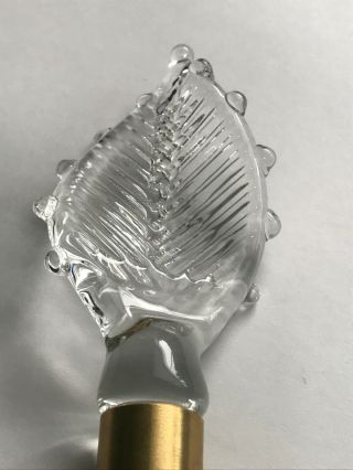 Aladdin Lamp Finial Rare Turning Leaf Clear Glass Gathering 2004 Limited Edition 3