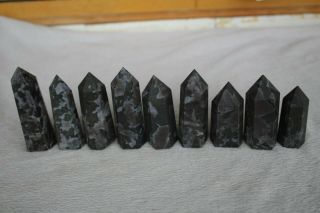 9 Rare Natural Gabbro Crystal With Golden Mica Point Healing A64 695g