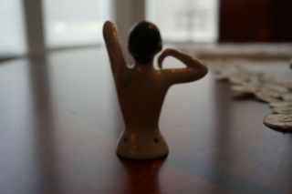 2.  5” Antique German Porcelain Half Doll Black Hair Nude Flapper 5882 Arms Up