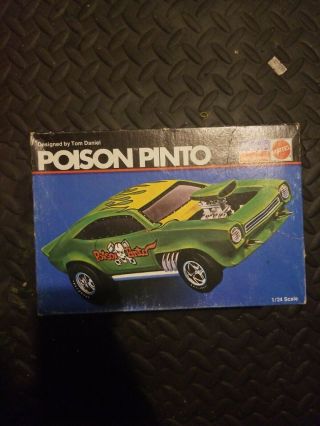 Rare Monogram Tom Daniels Poison Pinto Green Vtg 1971 Model Kit Box Only
