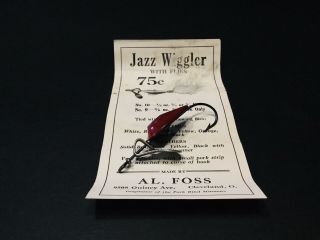 Vintage Fishing Lure & Paperwork (al Foss Jazz Wiggler) 5/8 Oz.