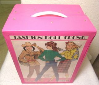A RARE Vintage Pink Fashion Doll Trunk Case Barbie Brooke Shields Tara Toy M - 12 2