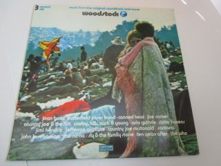 Woodstock 1970 RARE IN THIS SHAPE 3 - LPS NEAR Cotillion SD3 - 500 2