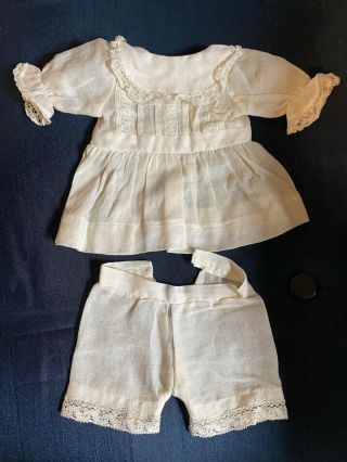 Antique Cotton Dress Bloomers For German French Bisque Bleuette Size Doll 10 - 12 "