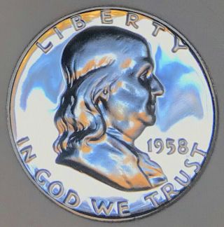1958 P Franklin Proof Mega Rare Top Knotch Gem Flawless Wow $$$$nr 1114_220