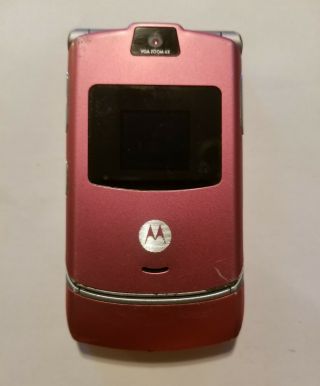 Rare Motorola Pink Razor Flip Cell Phone