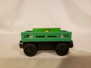 Thomas Wooden Railway Train Rare Green Recycling Cargo And Car Learning Curve