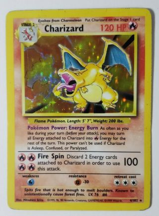 Pokemon Charizard Rare Holo 4/102 1999 Base Set