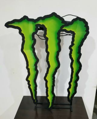 Monster Energy Led Light Up Sign - Very Rare 25 " X 15 " -,  Looks Great