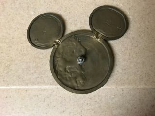 Walt Disney World Solid Brass Mickey Mouse Emblem rare 4.  25” 3