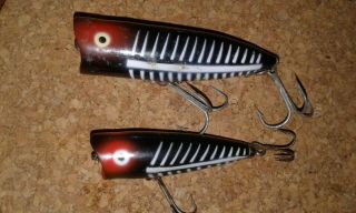 Vintage Heddon Chugger Spook & Tiny Fishing Lures - 2 Top Water Baits