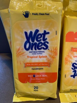 Wet Ones • 5 Packs • 20 Per Pack (100 Total) • Tropical Splash Scent •