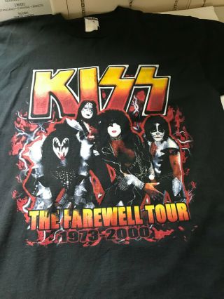 Kiss Rare Farewell Tour 73/2000 Concert T - Shirt X - L.  Hard Rock.