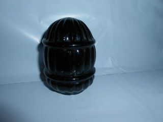 Vtg Antique Art Deco Black Onyx Glass Birdcage Feeder/seed/water Cup Usa Rare