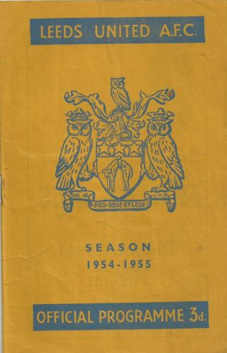 Very Rare Multi - Signed Football Programme Leeds United V Derby County 1955