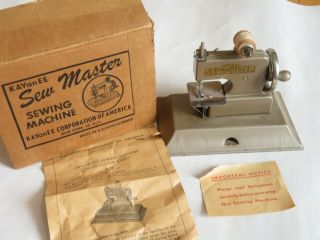 Kayanee Sew Master Toy Sewing Machine Wt Rare Box Made U.  S.  Zone Germany