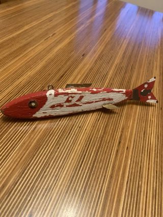 Vintage Spearing Decoy Minnesota Folk Art Lure Dark House Fish 3