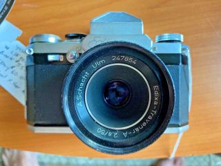 Edixa Reflex 35mm German Slr With A Schacht Travenar 50mm F2,  8 Rare User