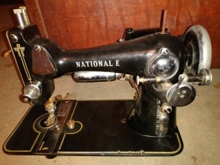 Vintage Rare National Cast Iron Hand Crank Antique Sewing Machine Model A