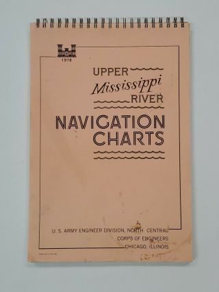 Rare Vintage 1978 Upper Mississippi River Navigation Charts,  Army Corps Engineer