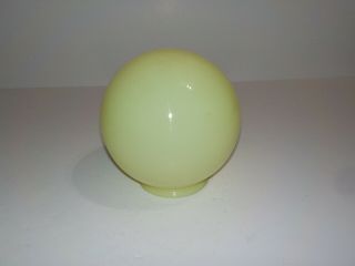 Antique Rare Vaseline Uranium Glass Ball Lamp Shade 3 1/4 " Fitter