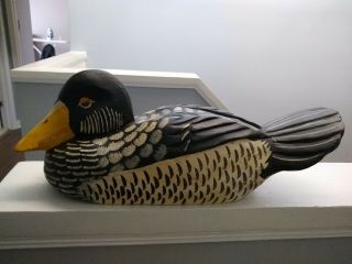 Vintage Hand Carved Solid Wood Hand Painted Duck Decoy