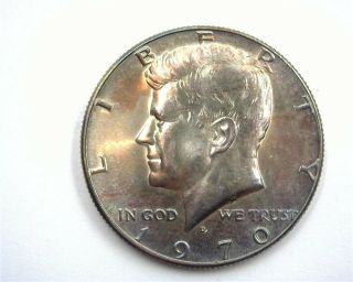 1970 - D Kennedy 50 Cents Gem,  Uncirculated Iridescent Very Rare This