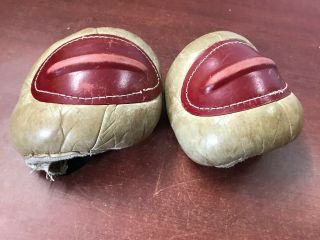 Vintage Antique Ice Hockey Leather Elbow Pads Protection Memorabilia H079