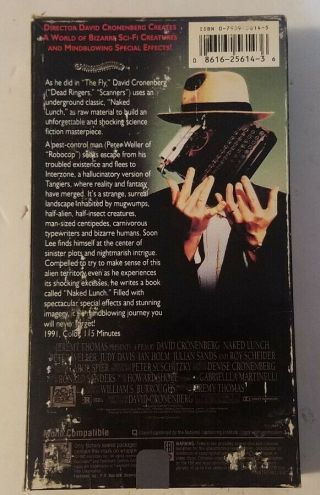 Naked Lunch VHS David Cronenberg,  Peter Weller 1992 Vtg HTF rare 2