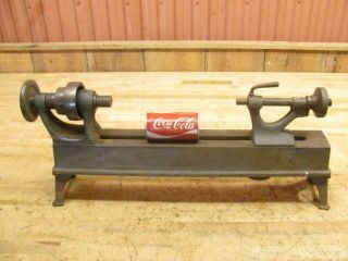 Antique Vintage Cast Iron Machinist Metal Lathe Old Small Lathe Tool 30 " Total