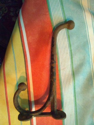 Large Vtg Antique 8 " Cast Iron Barn Tack Saddle Harness Hook