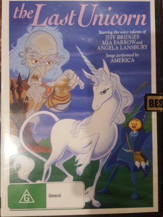 The Last Unicorn Rare Dvd Children 
