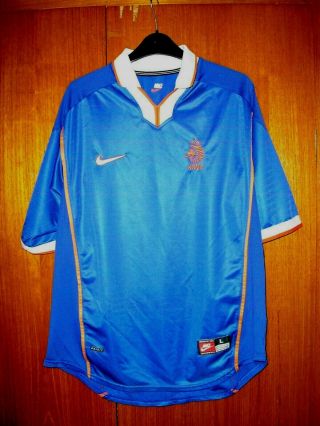 Netherlands Football Shirt Nike Blue Away 1999 Size L 42/44 Holland Very Rare