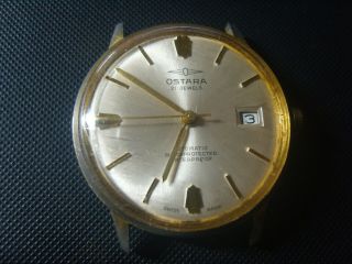 Rare Mens Vintage Gold Plated Ostara 21 Jewel Automatic Swiss Made