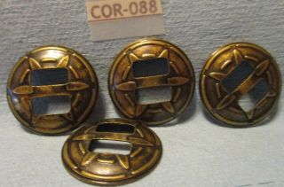 4 Old Saddle Shop Inventory Antique Bronze Color Slotted Conchos