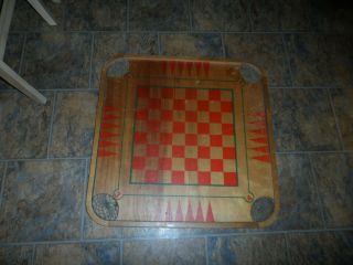 Birds Eye Maple Carrom Vintage Primitive Wood Wooden Checker Checkers Game Board