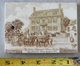 Rare Antique 1900 Wedgwood Jones Mcduffee Calendar Tile 1737 John Hancock House