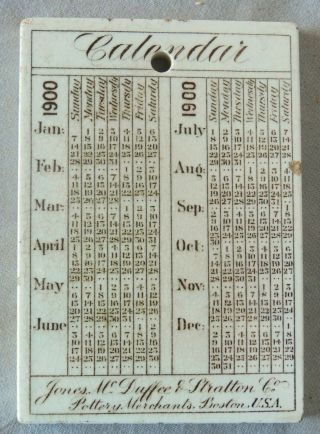 Rare Antique 1900 Wedgwood Jones McDuffee calendar tile 1737 John Hancock House 3