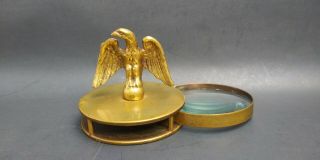 Vintage Magnifying Glass With American Eagle Brass Rare