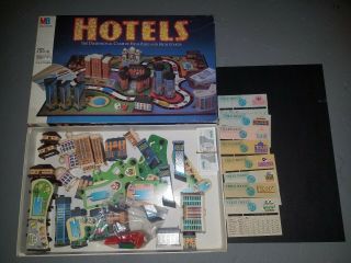 Vintage Rare 1987 Milton Bradley Hotels Vintage 3d Board Game 100 Complete