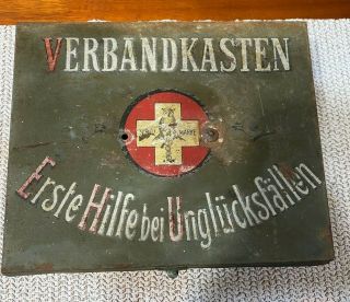 Vintage German First Aid Kit “verbandkasten Erste Hilfebei Unglucksfallen Rare