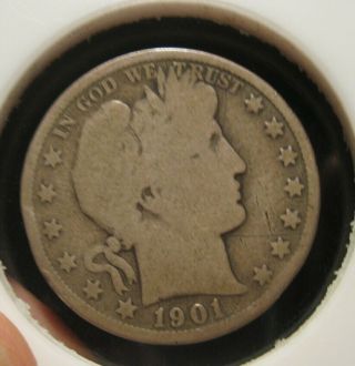 1901 S Barber Half Dollar - Circulated,  Rare,