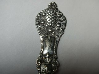 Ol Antique Sterling Silver Souvenir Spoon St.  Augustine Florida Gates Pineapple