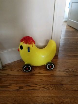 Rare Vintage Little Tikes Yellow Rolling Banana Ollie Ride On