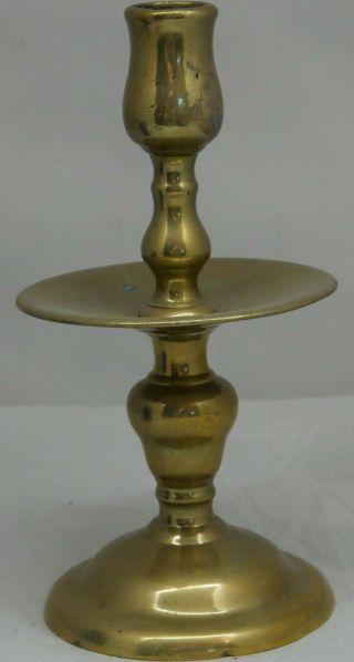 Early Looking Brass Candlestick Possibly Dutch Heemskerk 16/17th Century ? Rare