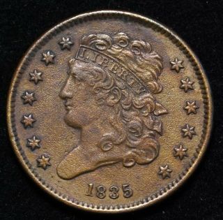 1835 Classic Head Half Cent Early U.  S.  Copper 1/2 Penny Philadelphia - Rare