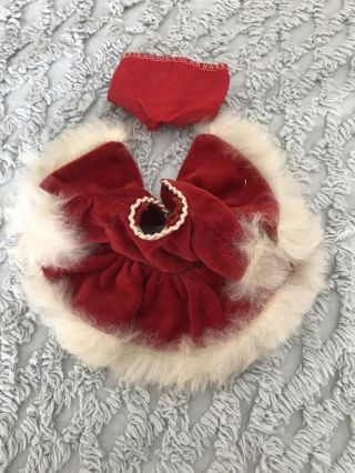 Vintage Ginny Doll Type Red Velvet And Fur Skate Dress And Pants