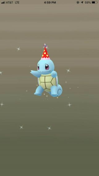 Shiny Party Hat Squirtle Ultra Rare Shiny Trade Pokemon Go