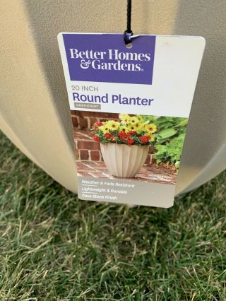 2 Better Homes And Gardens 20 - in W x 15.  25 - in H Beige Fluted Plastic Planter 3